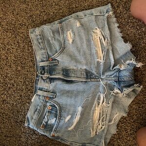 Levi's Light Blue Distressed Jean Shorts